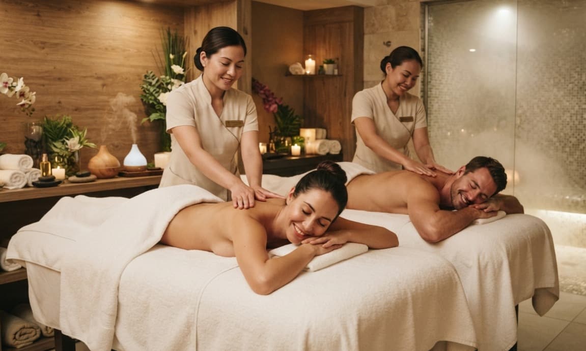 Couple  Aromatherapy/Swedish full body massage (45 minutes) + 15 minutes (steam & shower)